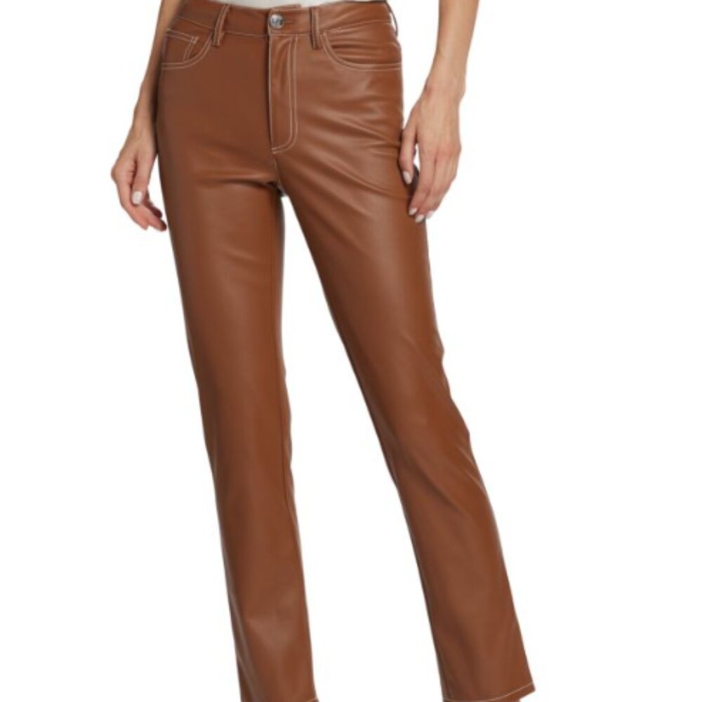 New W/O Tag Staud Elliot Faux Leather Pants Size 2 Price $169